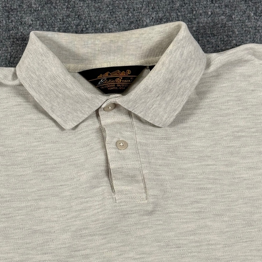 Eddie Bauer Polo Shirt Preppy Cotton SS Casual Menswear L 90s Y2K Summer Classi